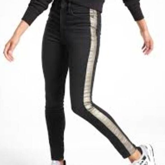 Athleta Sculptek Ultra Skinny Metallic Jean in Carbon Wash sz 4 - Picture 1 of 5